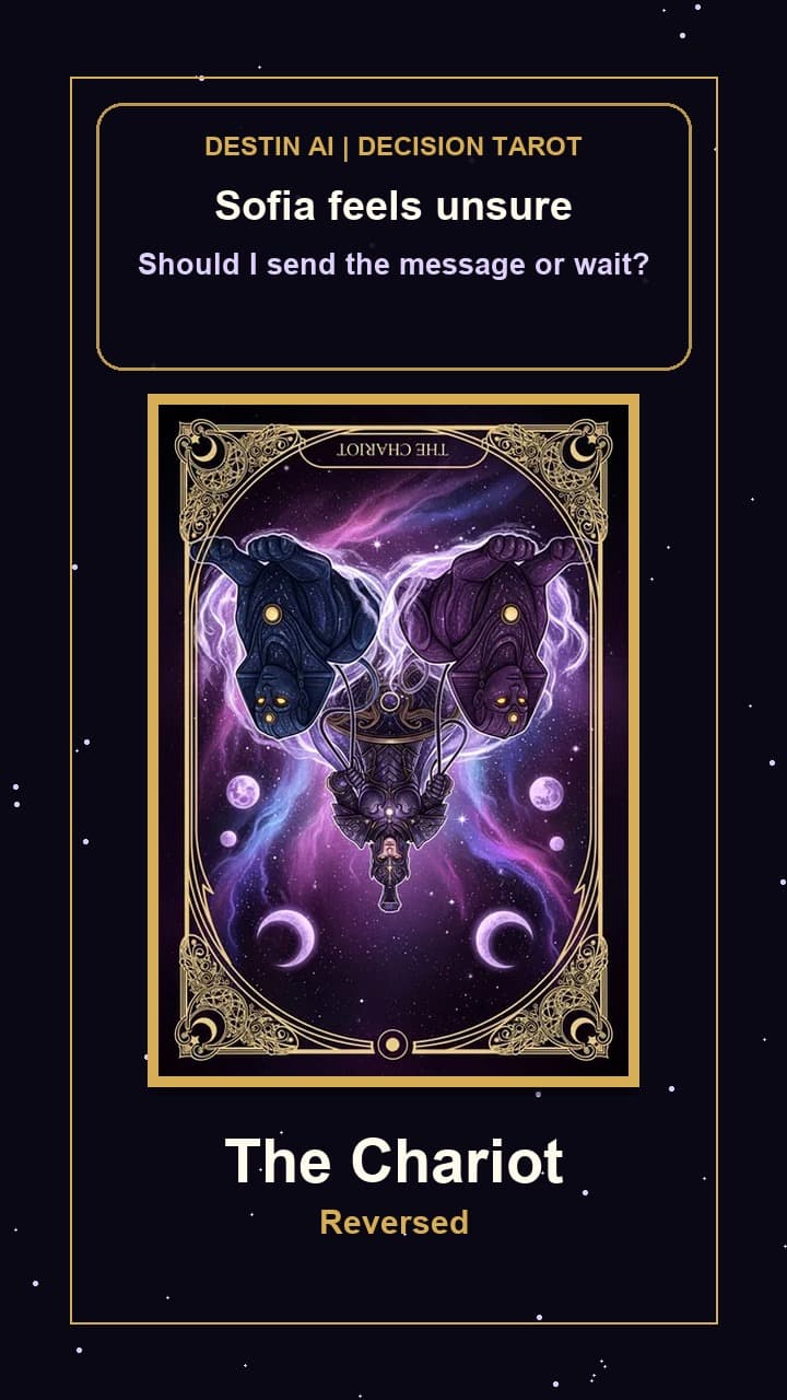 Should I text them or wait decision tarot reading with The Lovers reversed