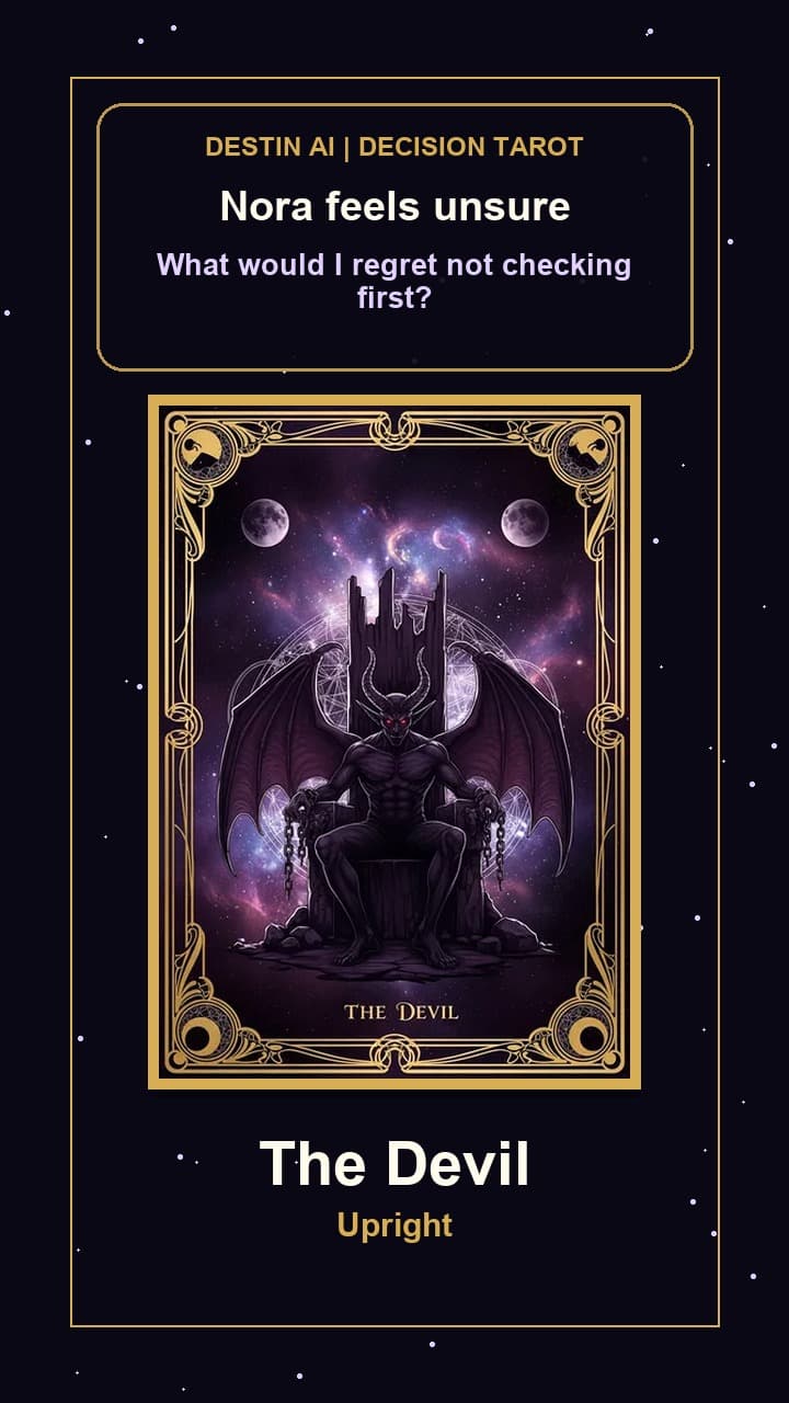 What would I regret not checking first? — The Devil upright