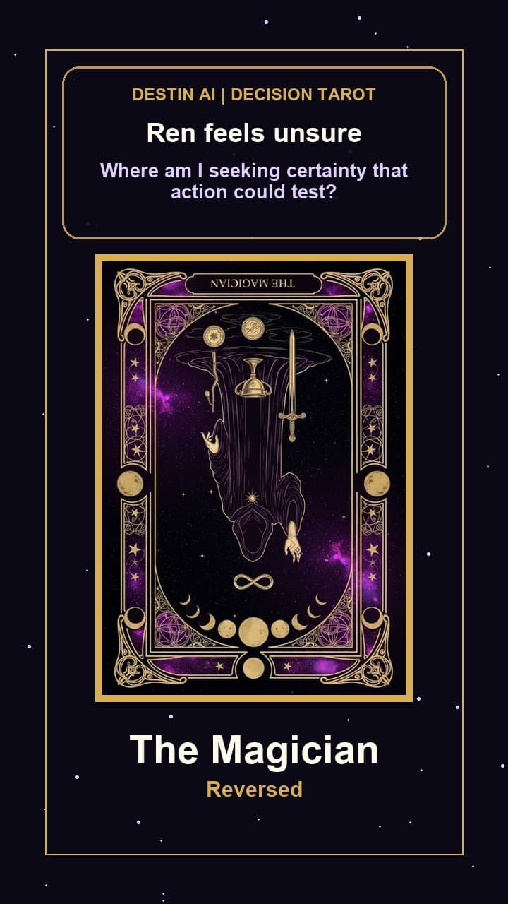 Where am I seeking certainty that action could test? — The Magician reversed
